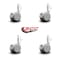 Service Caster 2 Inch MRI Safe Casters with Brakes, 7/16 Inch Grip Ring Stem, Set of 4, SCC, 4PK SCC-GR02S50-TPR-GRY-B-716138-MRI-4 - alternate 2
